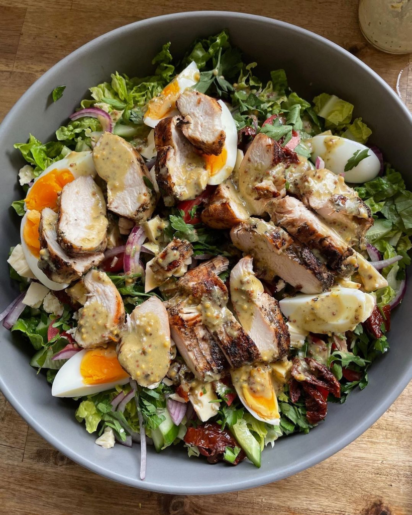 Easy, protein packed summer chicken salad.⁠