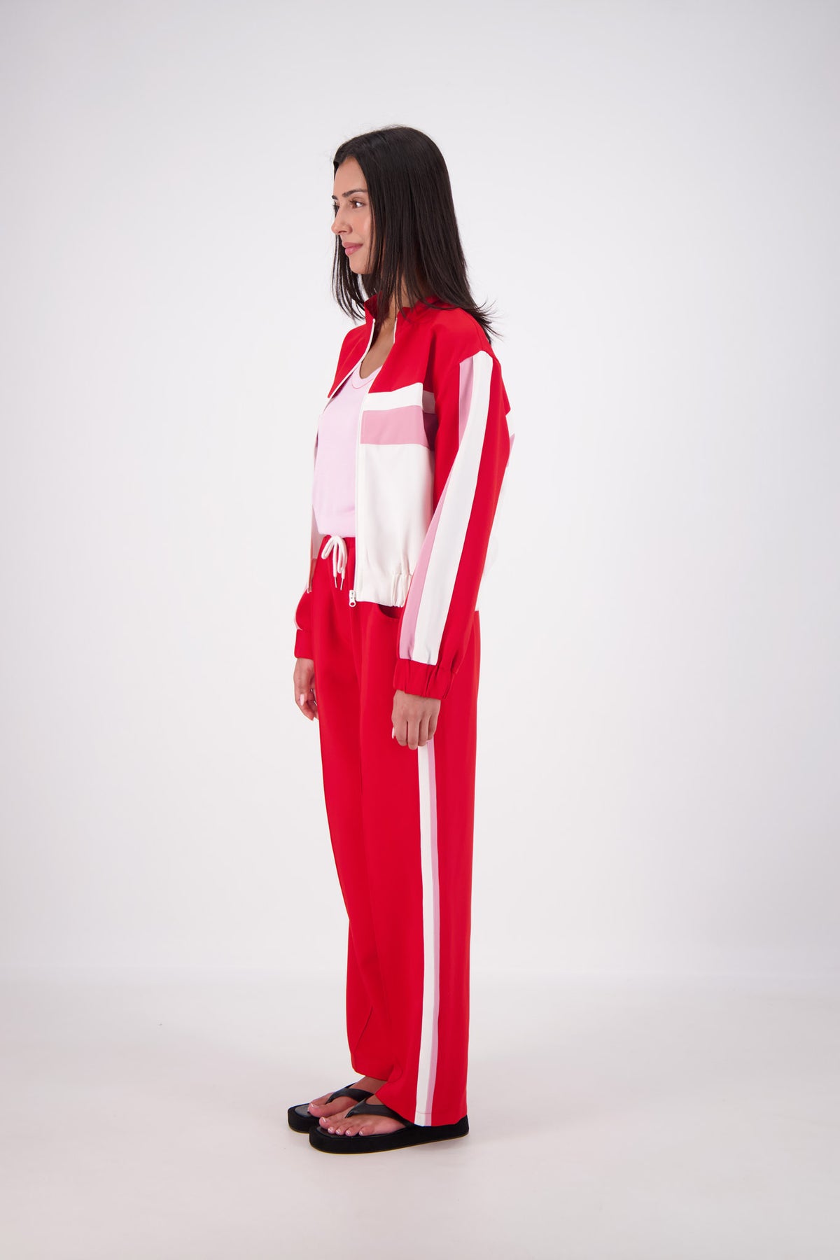 Cassis Funnel Neck Jacket Red/Pink