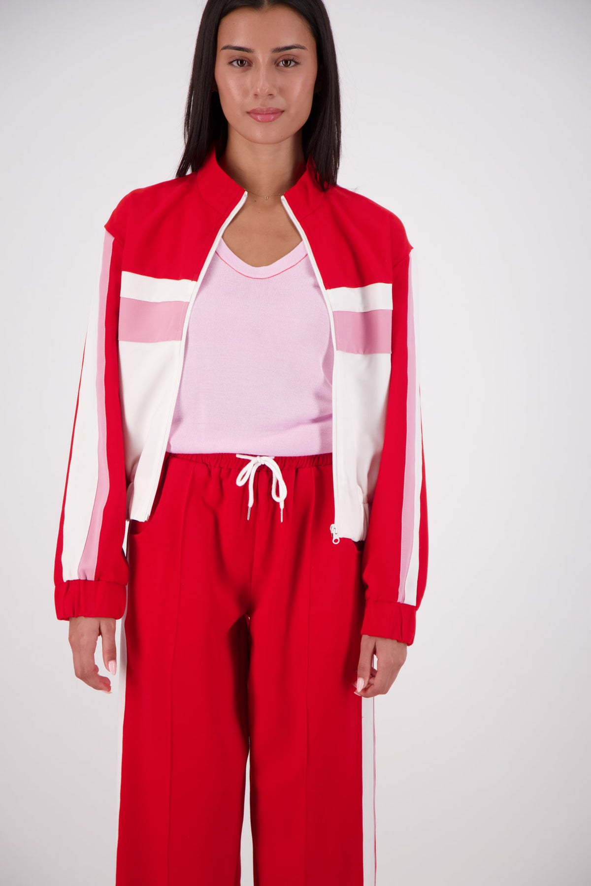Cassis Funnel Neck Jacket Red/Pink