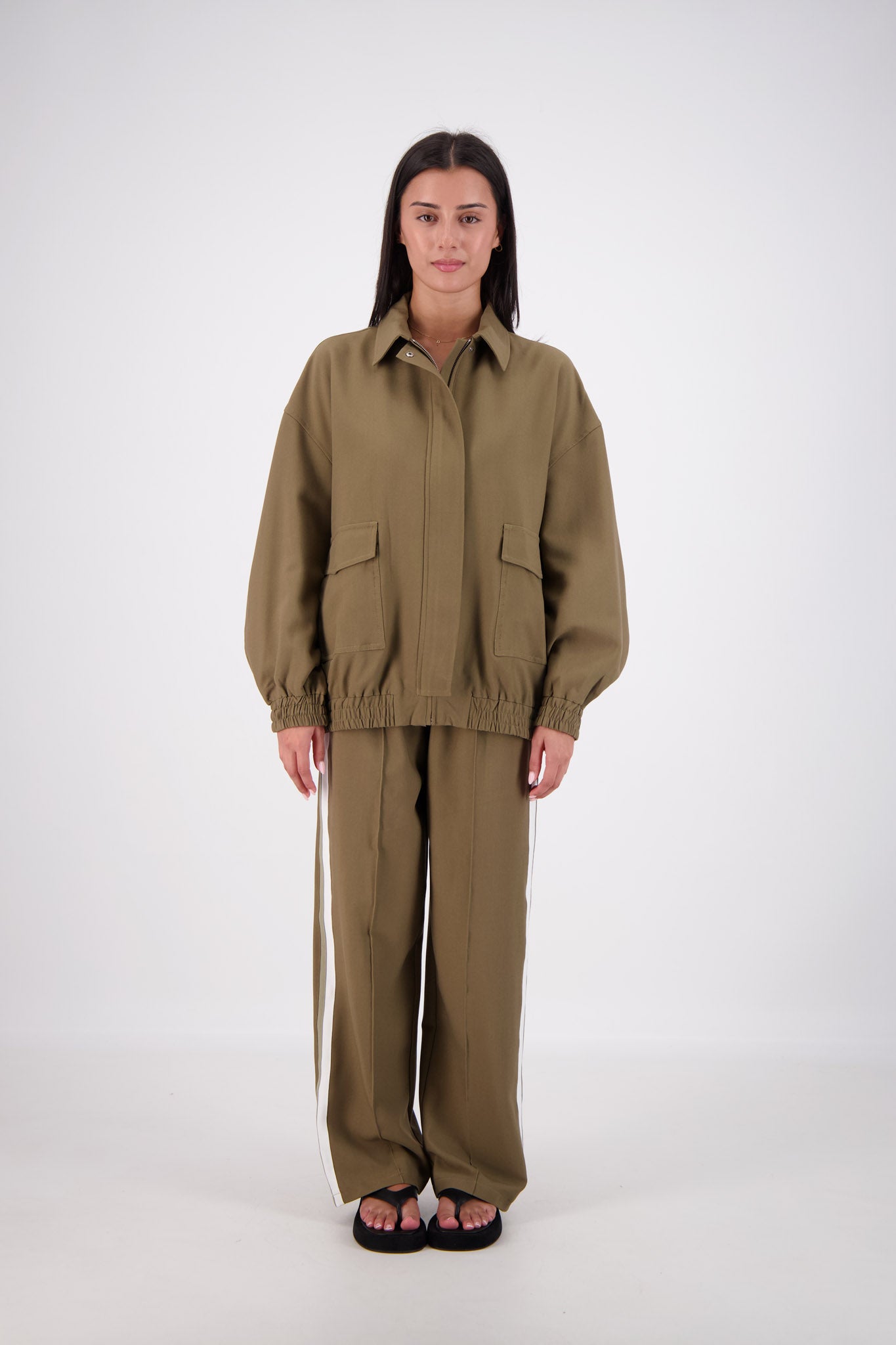 Ischia Bomber Jacket Olive – Jasmine Alexa