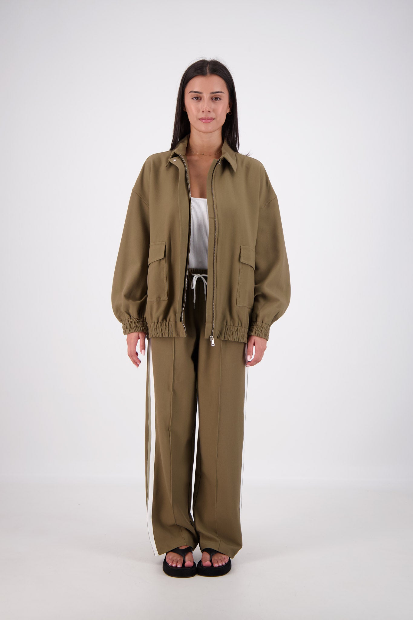 Ischia Bomber Jacket Olive – Jasmine Alexa