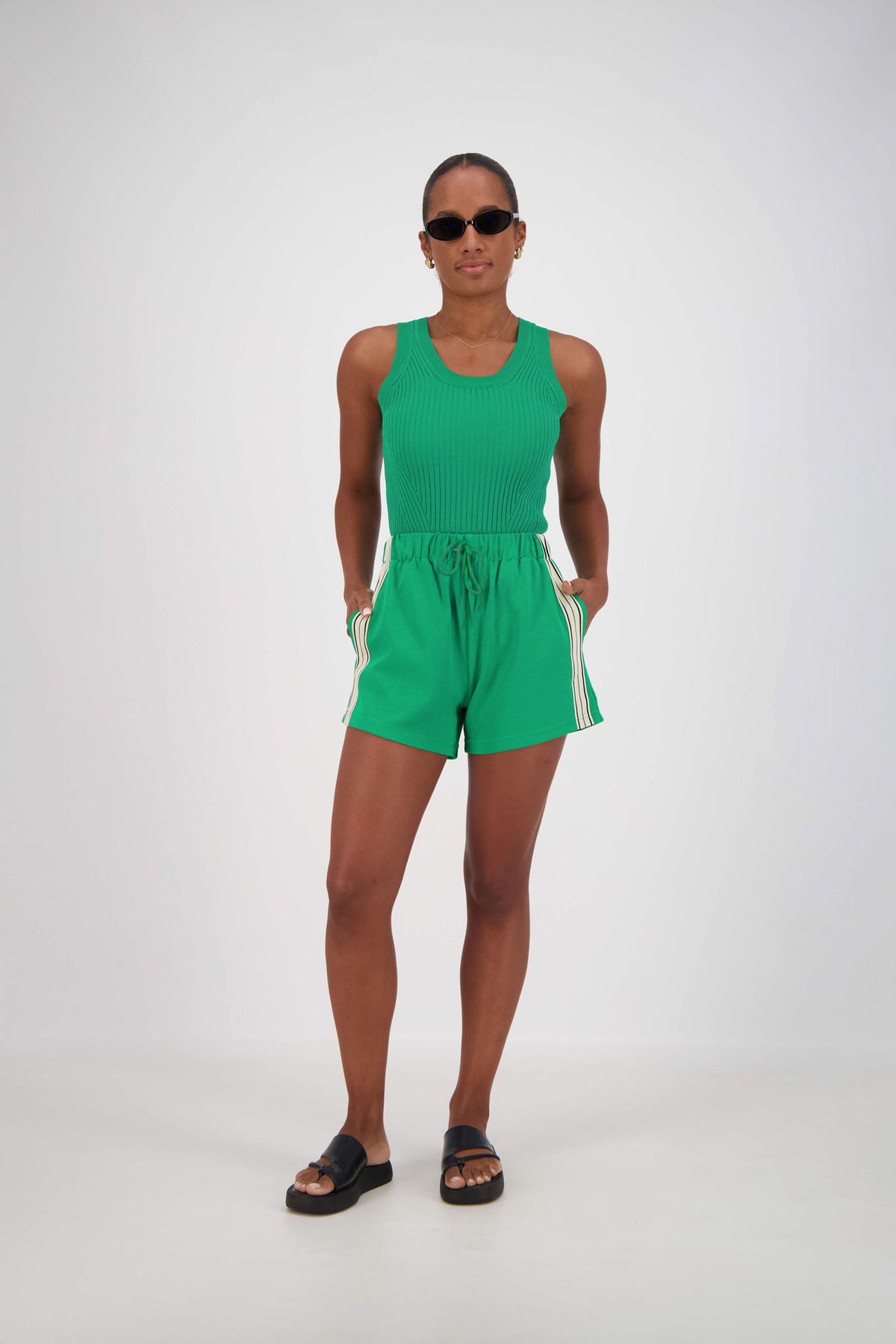 Palma Knit Tank Green