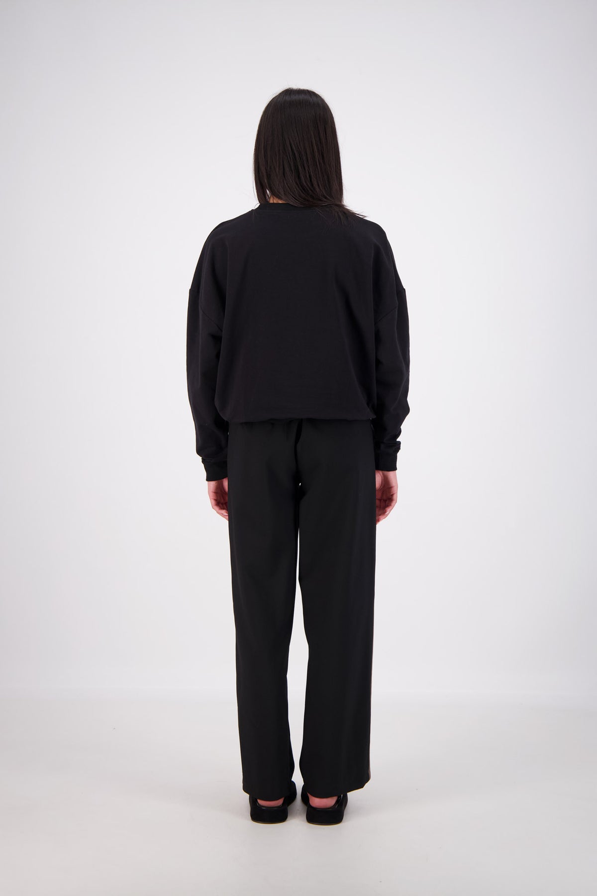 Relaxed Crew Neck Sweatshirt Black