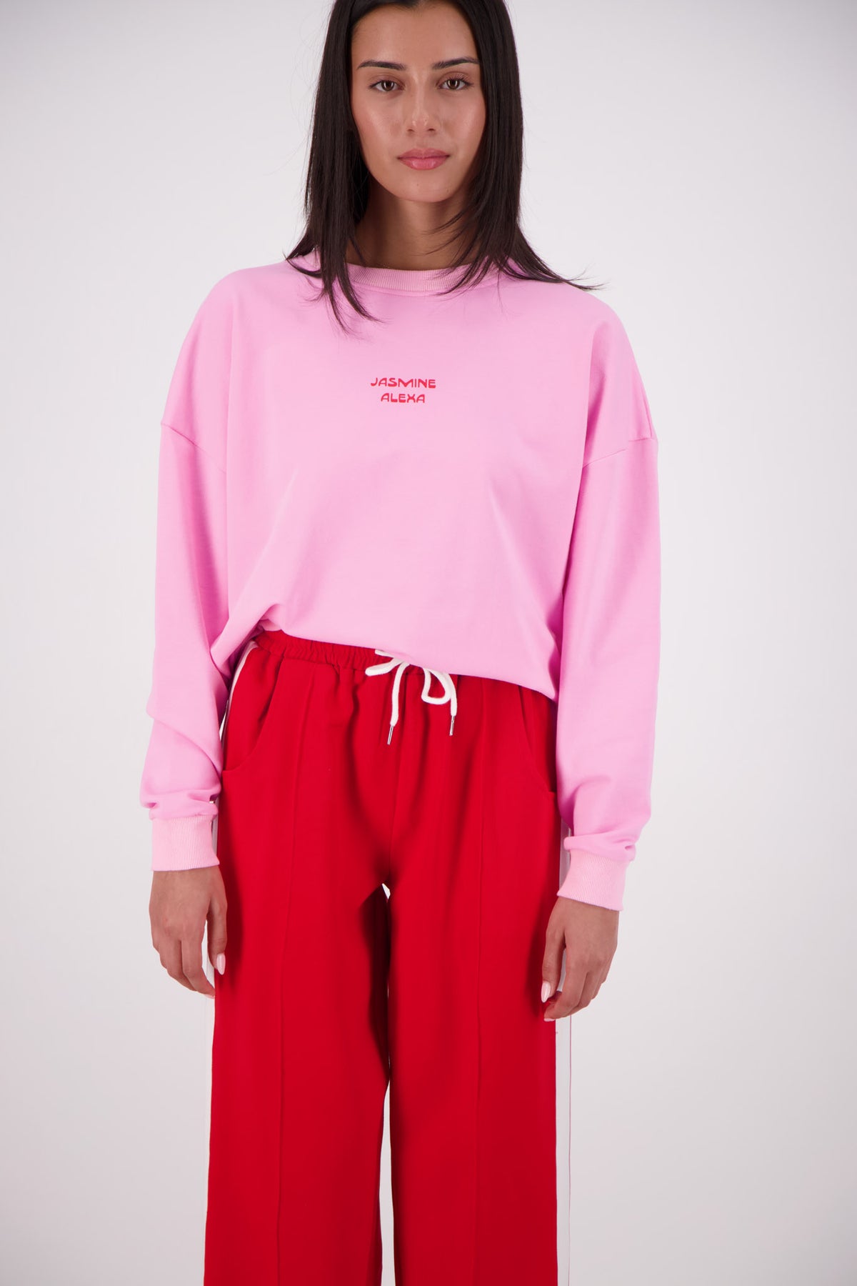 Relaxed Crew Neck Sweatshirt Pink