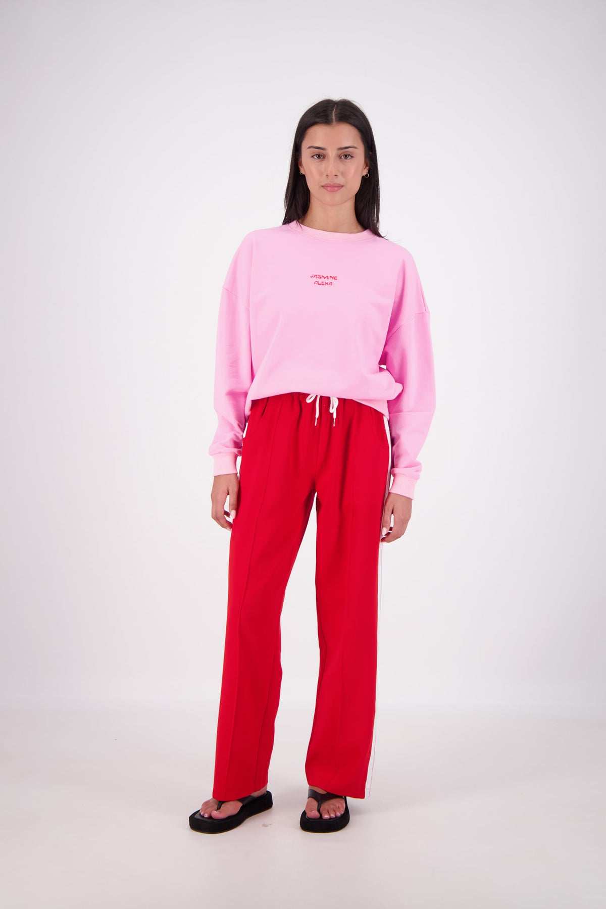 Relaxed Crew Neck Sweatshirt Pink