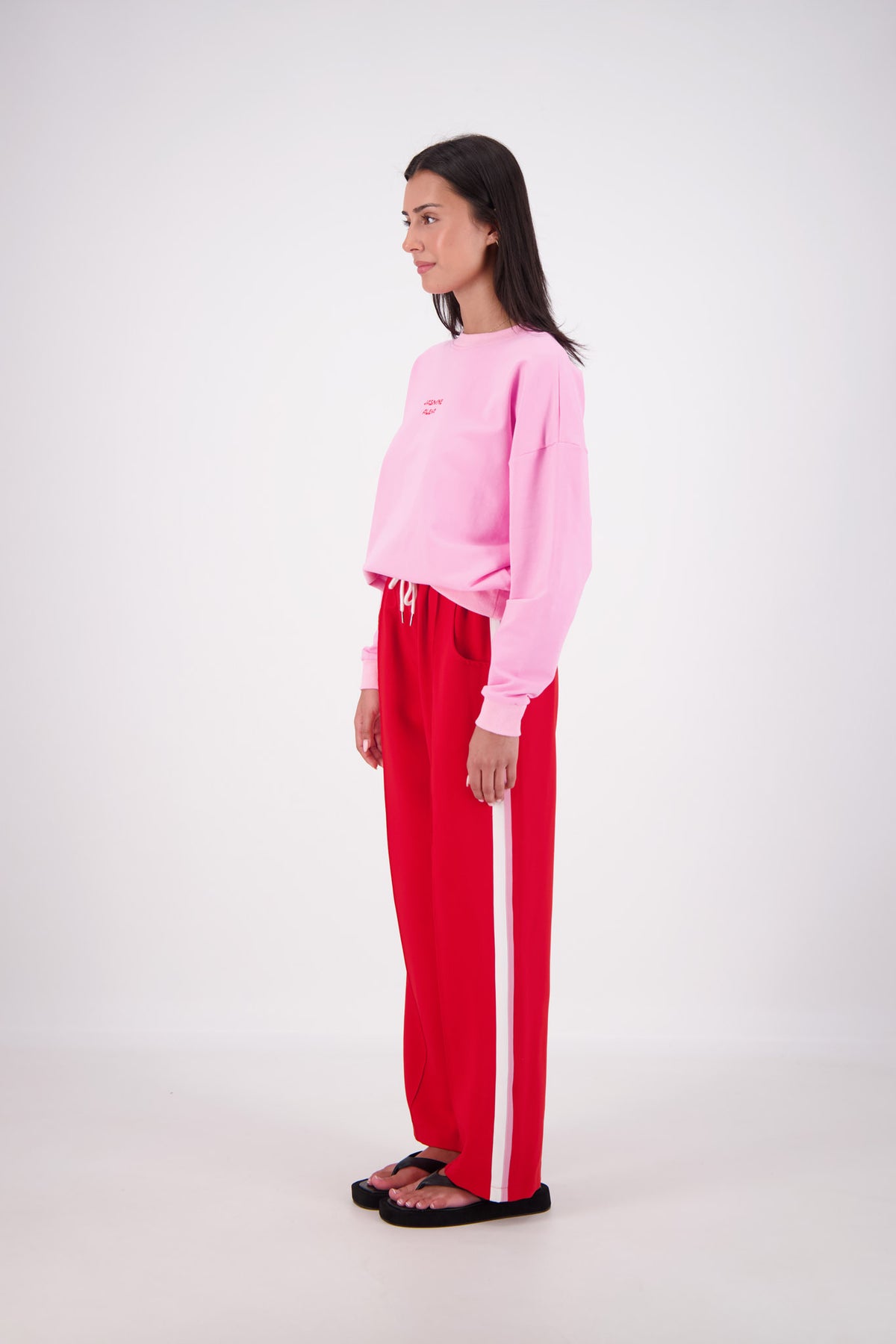 Relaxed Crew Neck Sweatshirt Pink