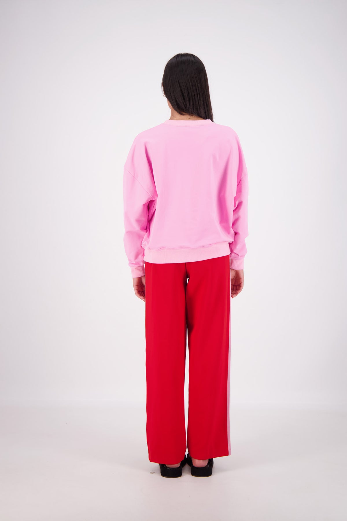 Relaxed Crew Neck Sweatshirt Pink