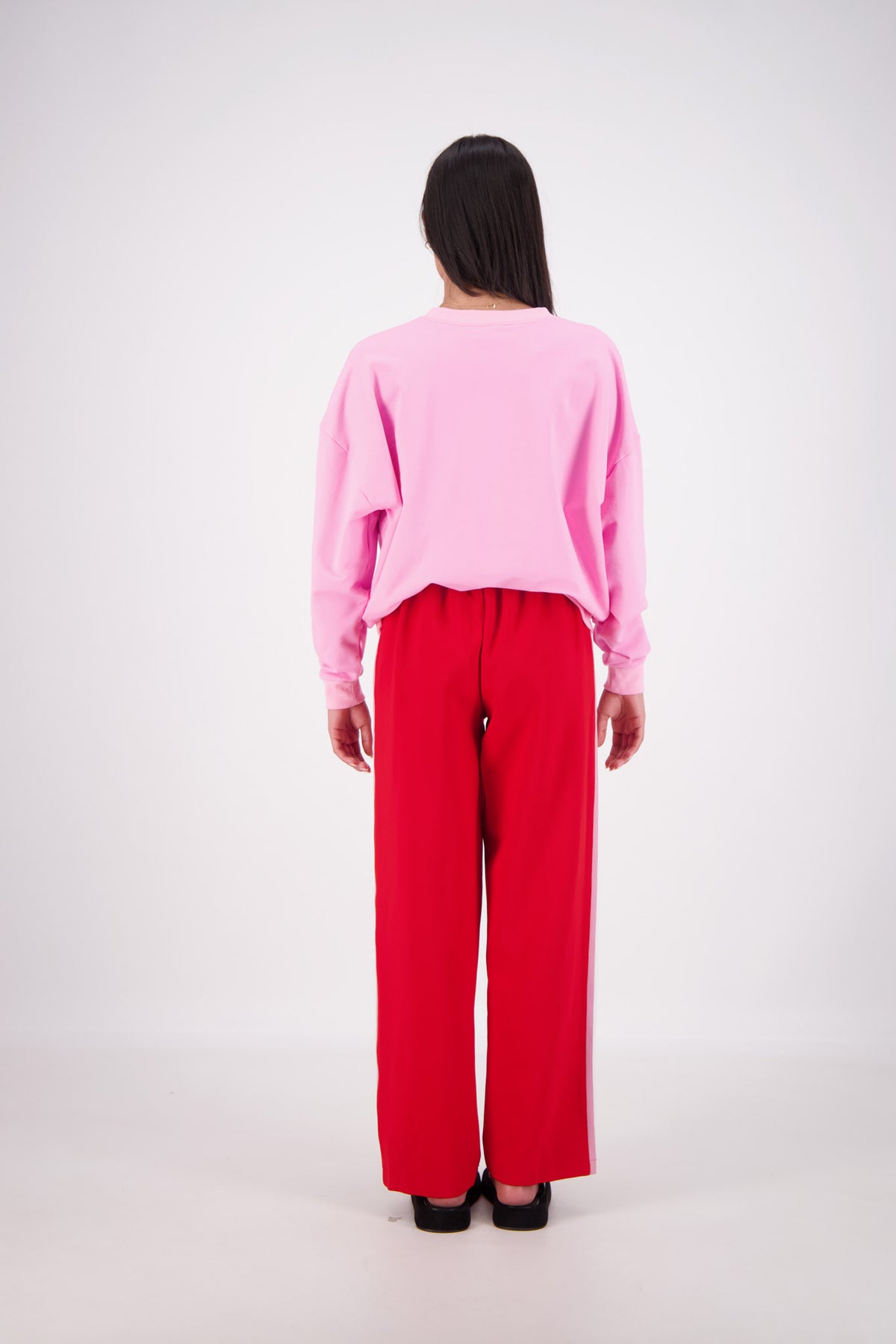 Relaxed Crew Neck Sweatshirt Pink