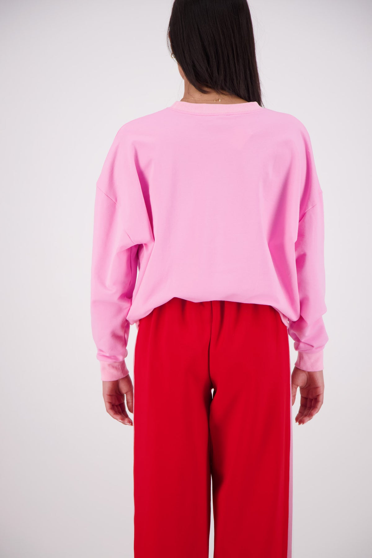Relaxed Crew Neck Sweatshirt Pink