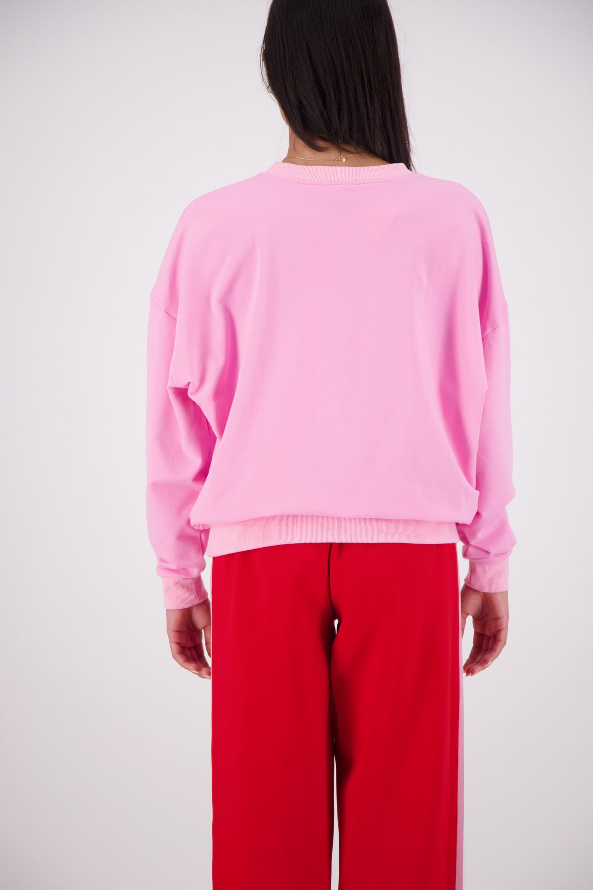Relaxed Crew Neck Sweatshirt Pink