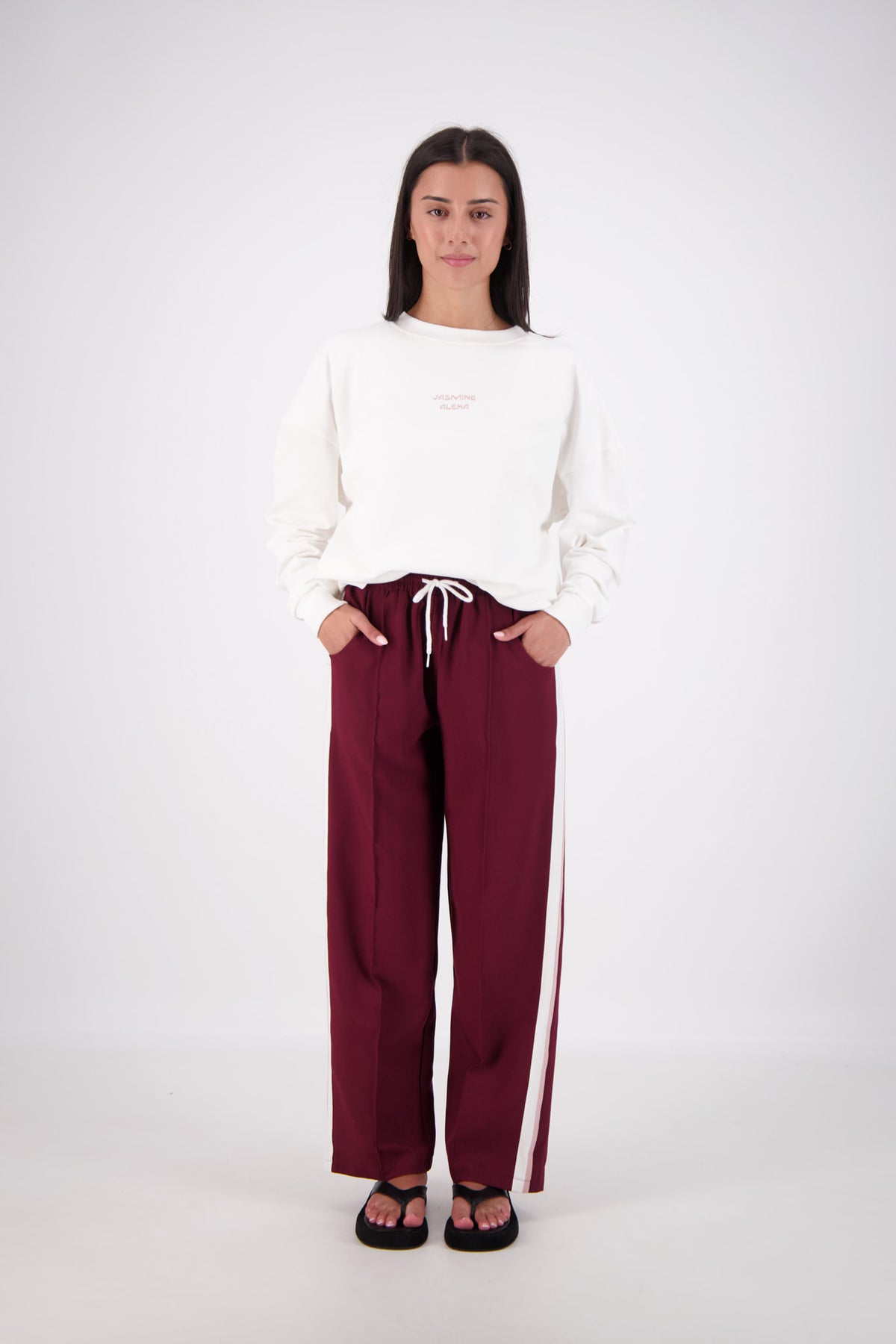 Relaxed Crew Neck Sweatshirt White