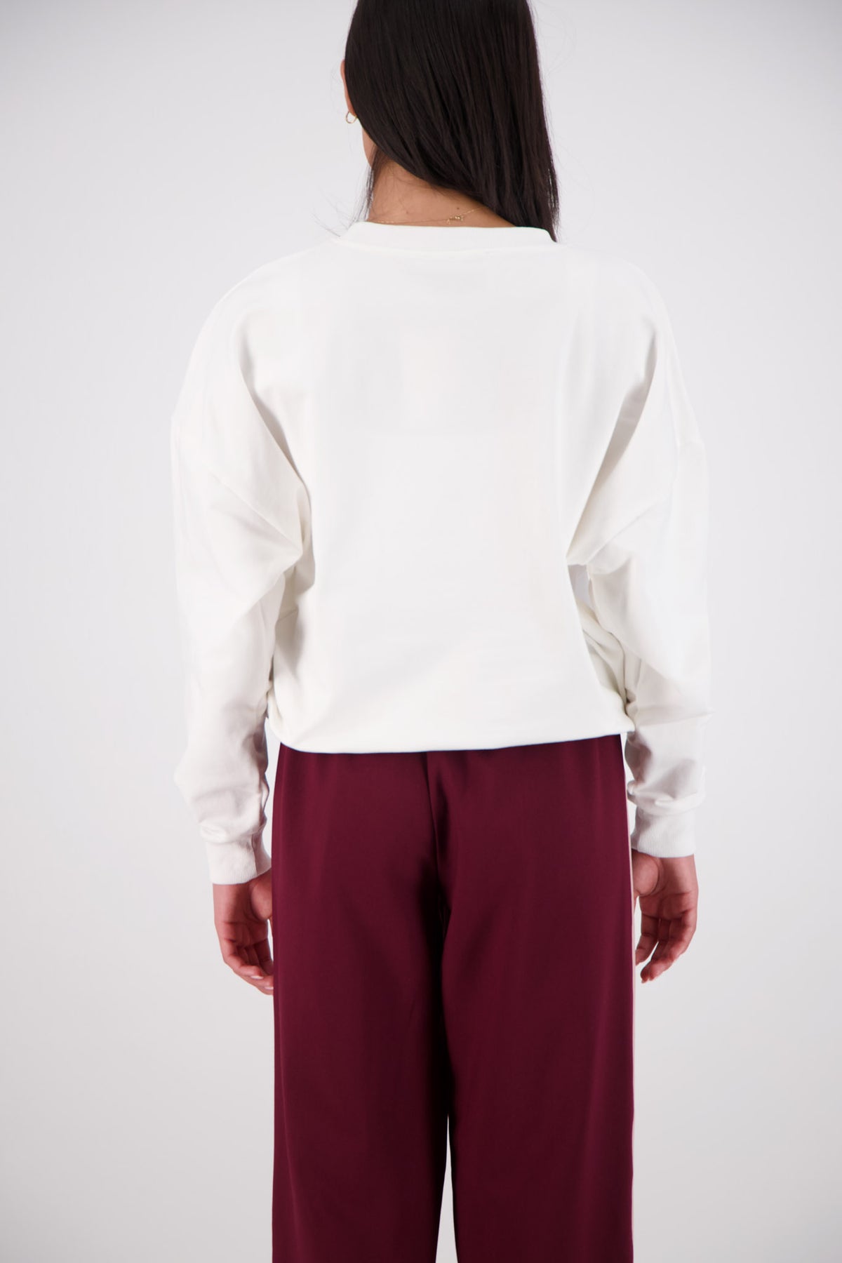 Relaxed Crew Neck Sweatshirt White