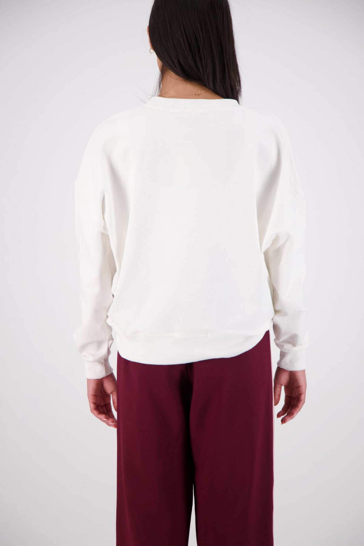 Relaxed Crew Neck Sweatshirt White