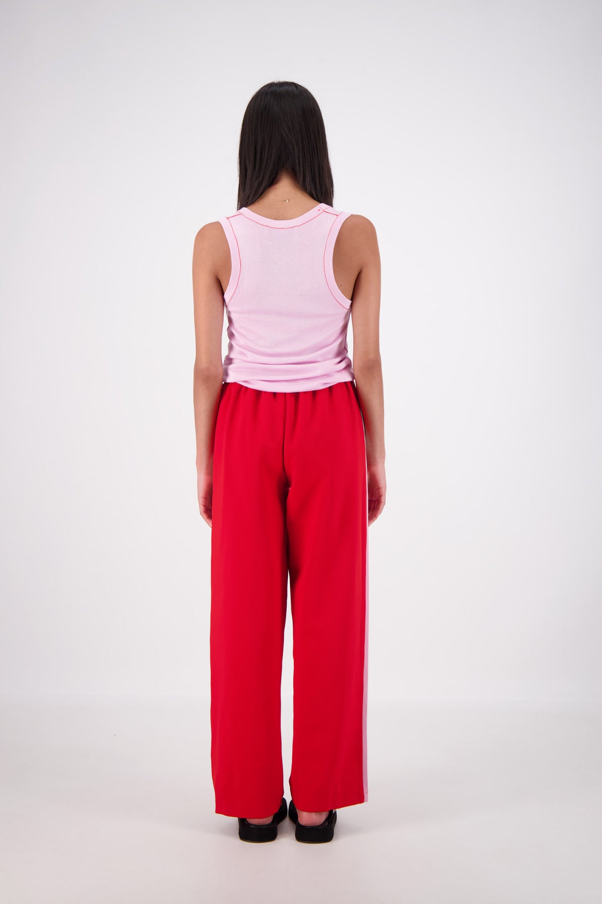 Riviera Contrast Scoop Neck Knit Tank Pink