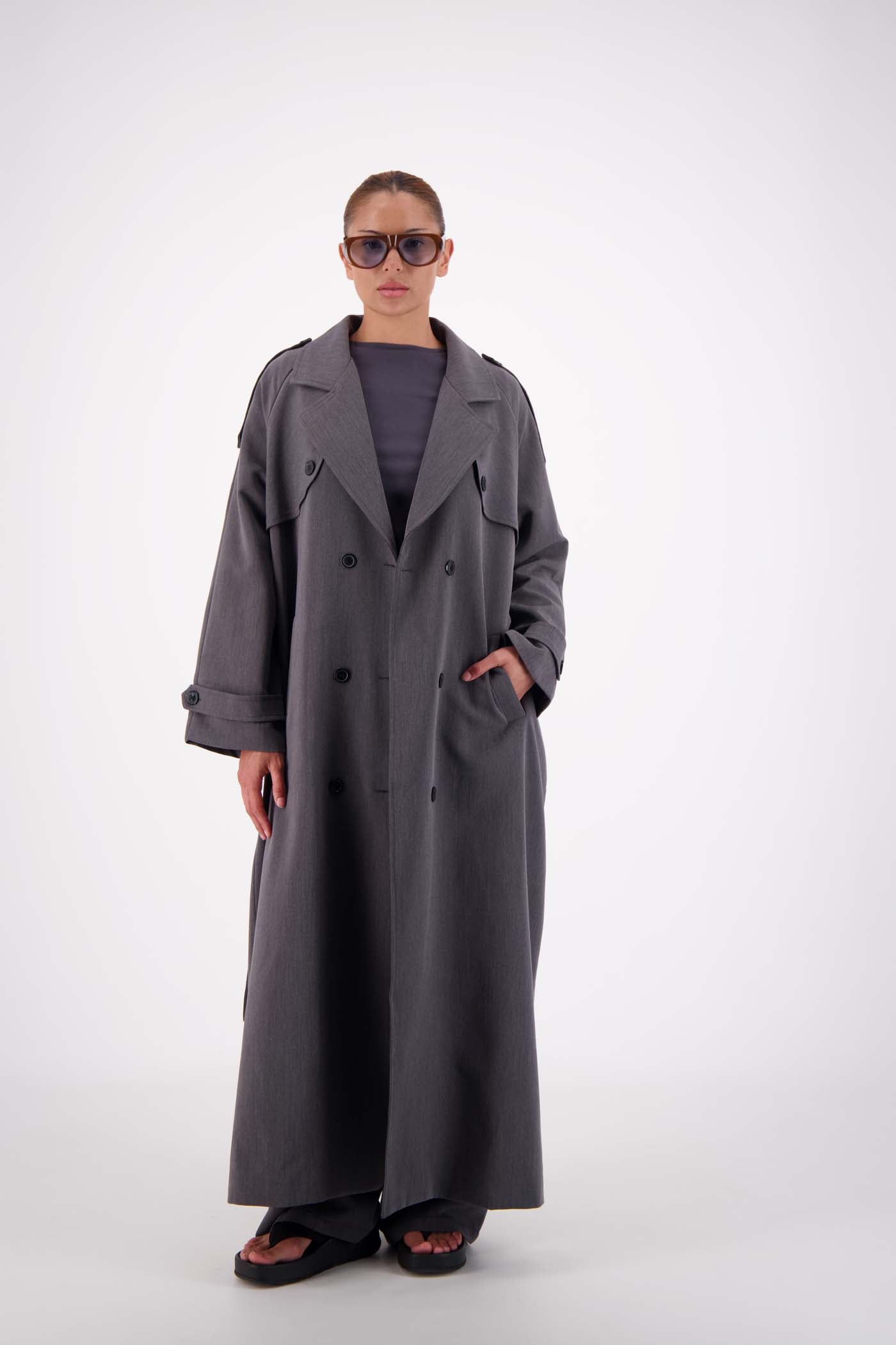 Serena Trench Coat Steel Grey – Jasmine Alexa