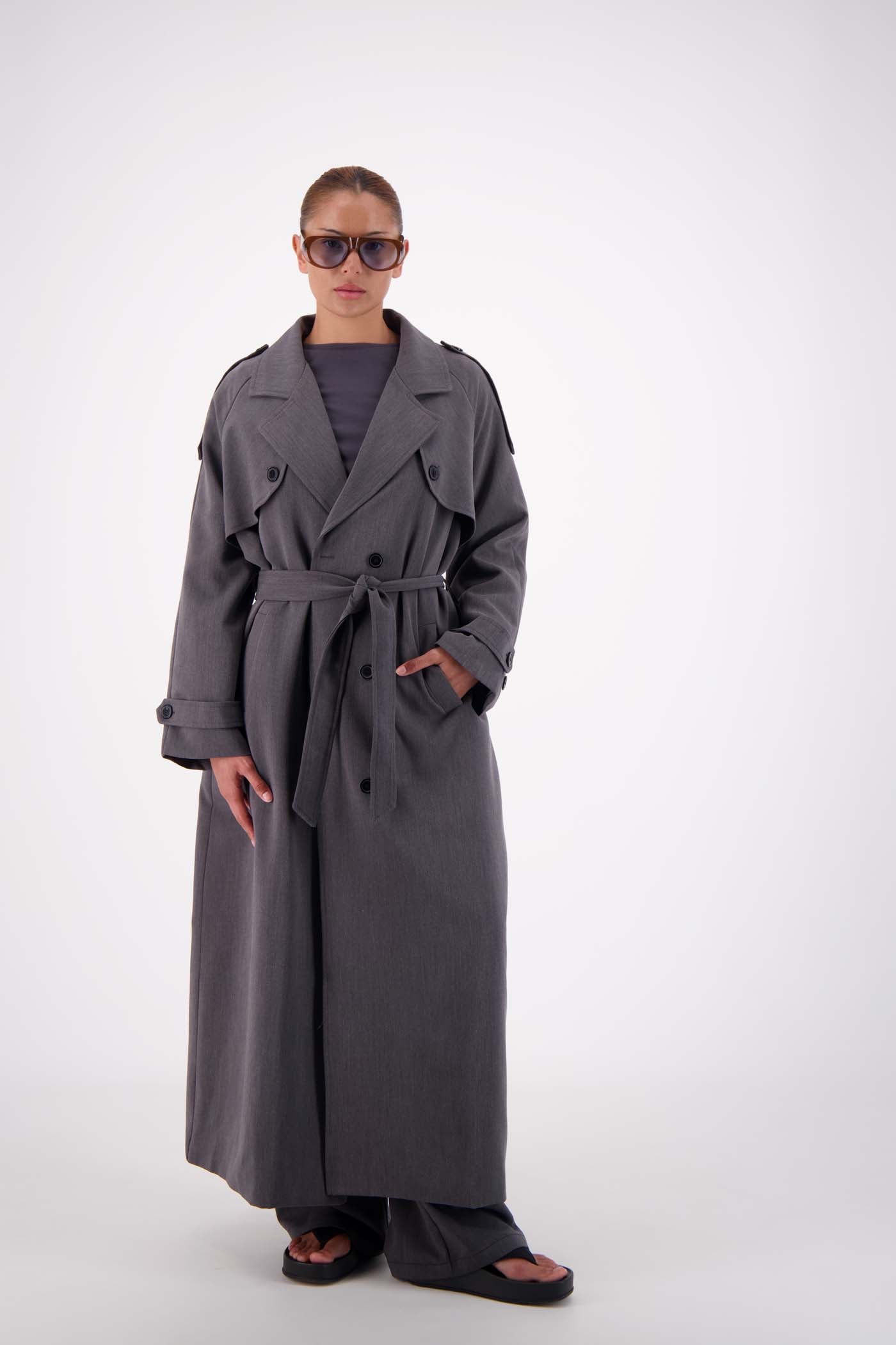 Serena Trench Coat Steel Grey – Jasmine Alexa